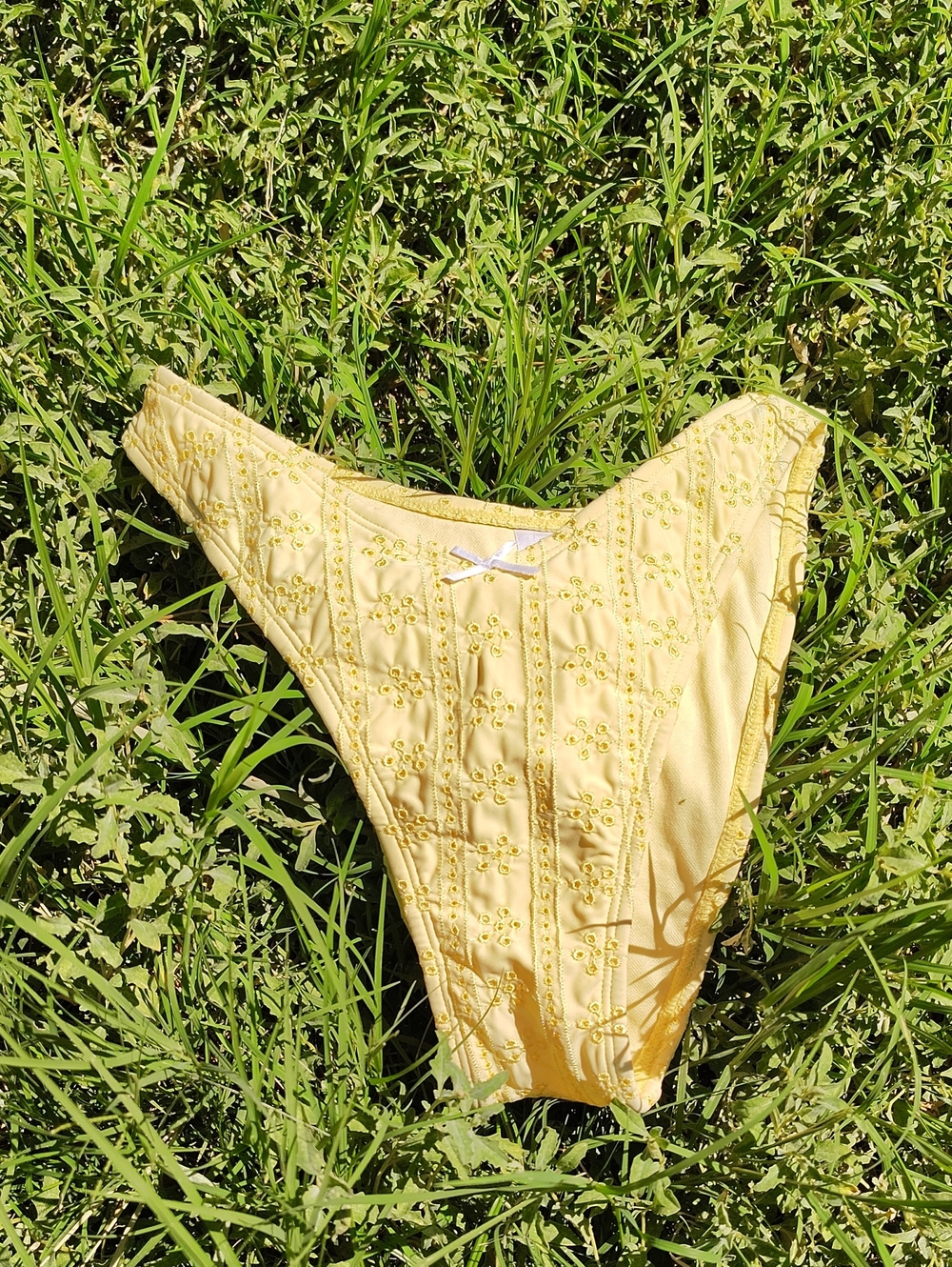 Wild Fable Yellow Eyelet Bikini Bottom XS